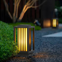 Outdoor Light Rectangle Pillar Lamp Black Modern | Mirova