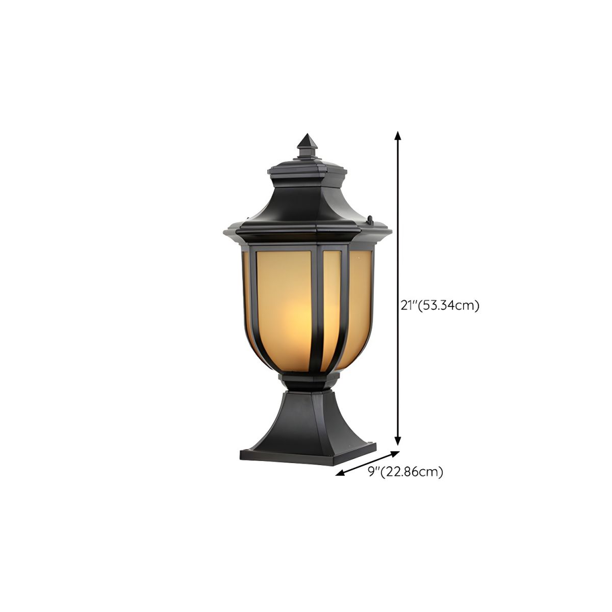Outdoor Light Retro Black Metal Pillar Lamp | Retora