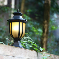 Outdoor Light Retro Black Metal Pillar Lamp | Retora