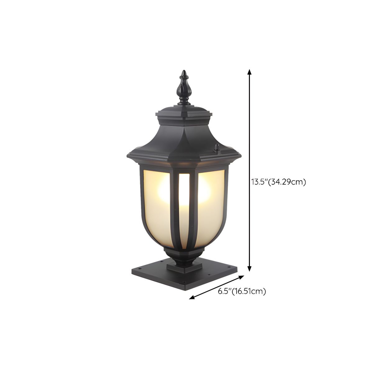 Outdoor Light Retro Black Metal Pillar Lamp | Retora