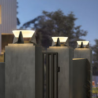 Outdoor Light Round Metal Solar Contemporary Pillar | Solano