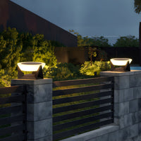 Outdoor Light Round Metal Solar Contemporary Pillar | Solano