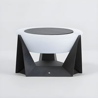 Outdoor Light Round Metal Solar Contemporary Pillar | Solano