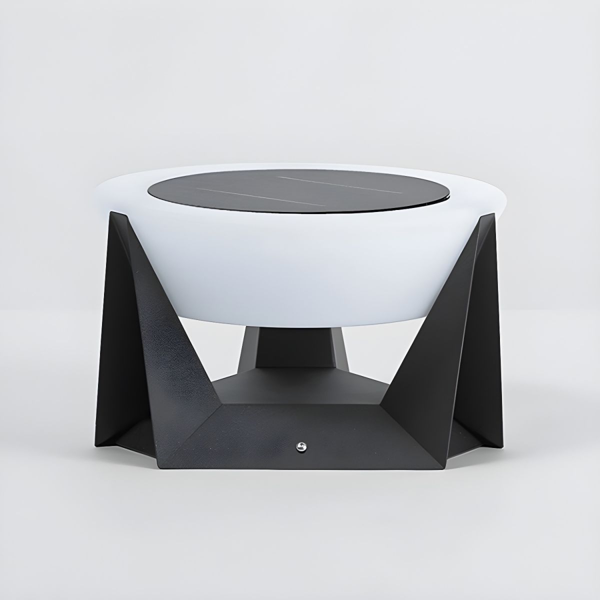 Outdoor Light Round Metal Solar Contemporary Pillar | Solano