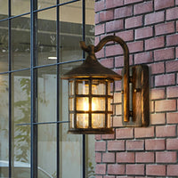 Outdoor Light Seeded Glass Lantern Rustic Wall Mount | Zeldon