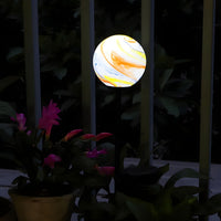 Outdoor Light Solar Glass Ground Stake White-Orange | Luniva