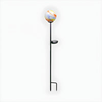 Outdoor Light Solar Glass Ground Stake White-Orange | Luniva