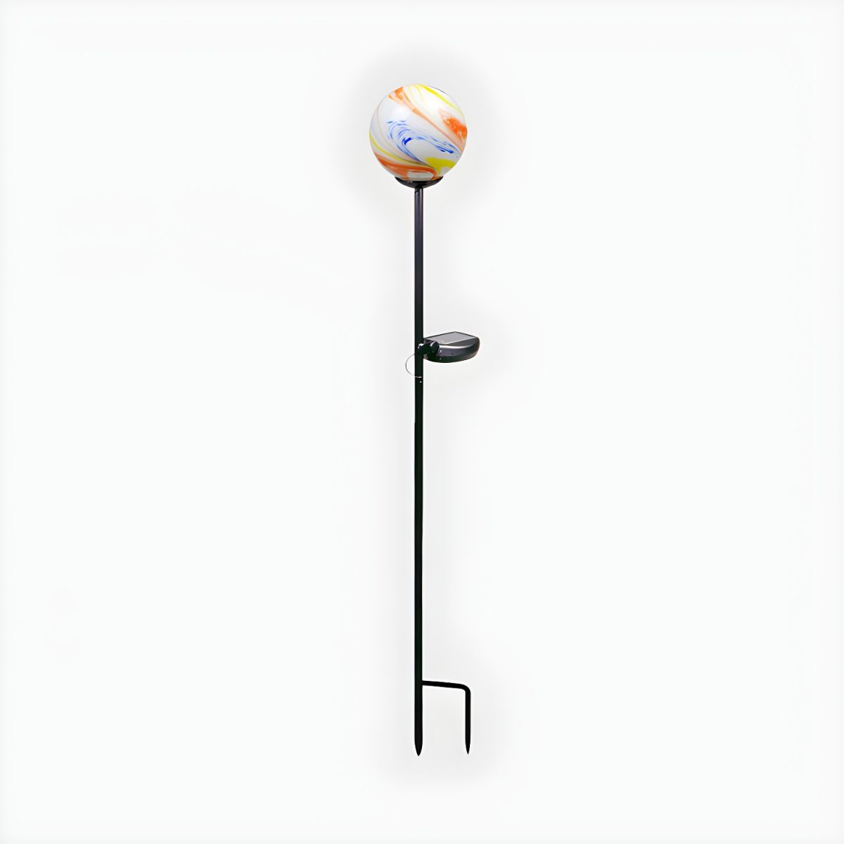 Outdoor Light Solar Glass Ground Stake White-Orange | Luniva