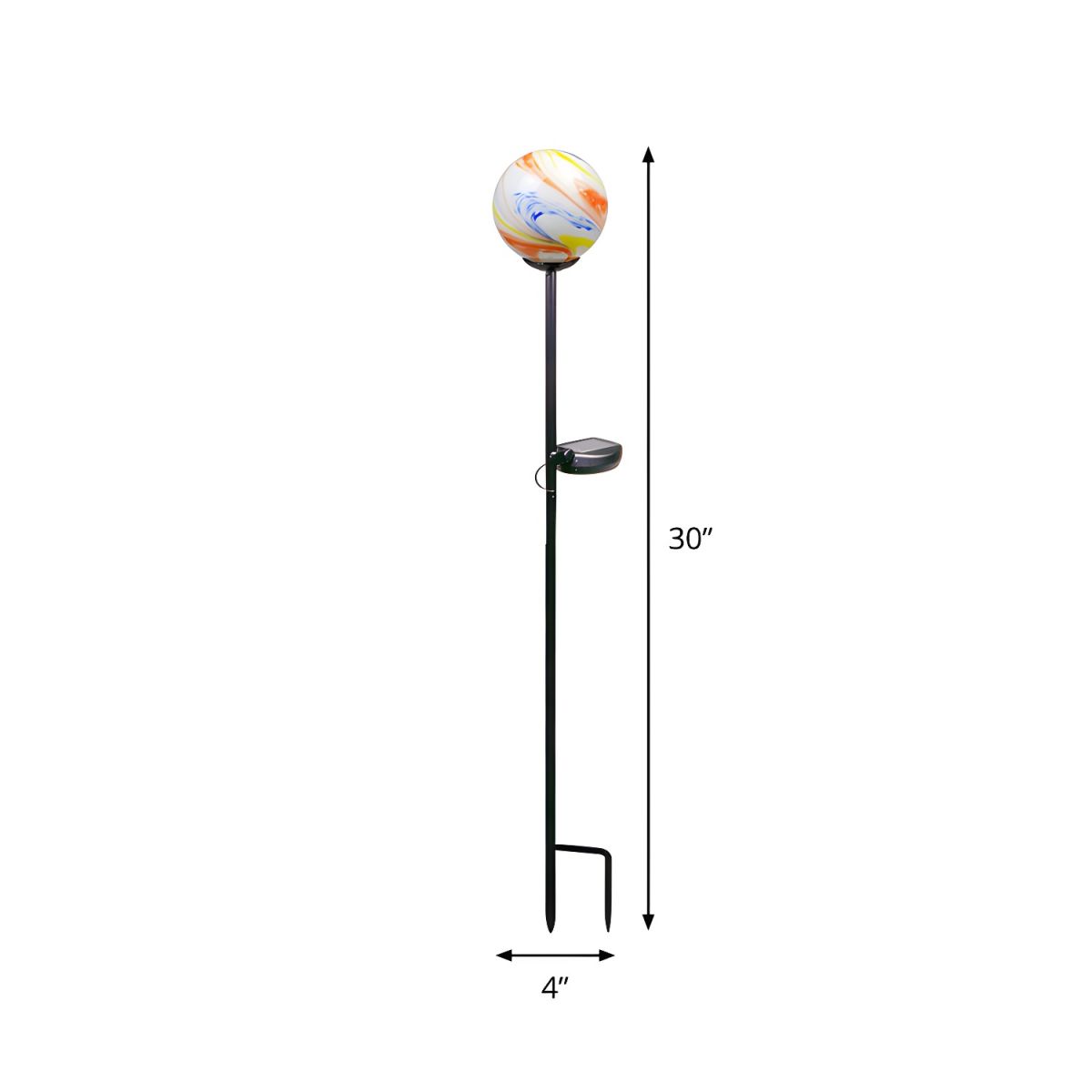 Outdoor Light Solar Glass Ground Stake White-Orange | Luniva