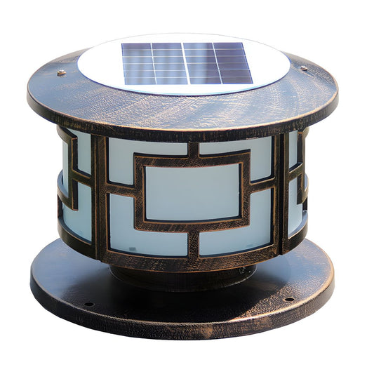 Outdoor Light Solar Metal Round Modern Style | Levoro