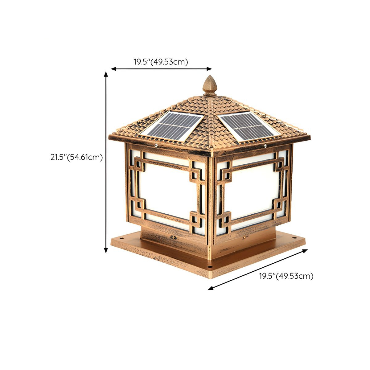 Outdoor Light Solar Metal Square Modern Style | Trevon