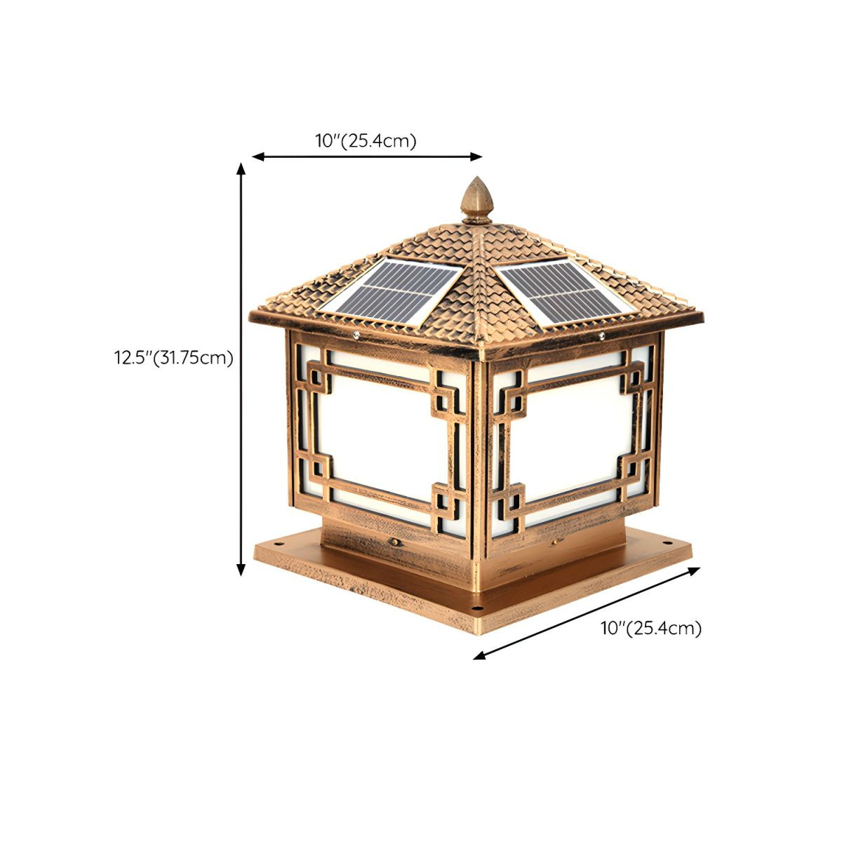 Outdoor Light Solar Metal Square Modern Style | Trevon