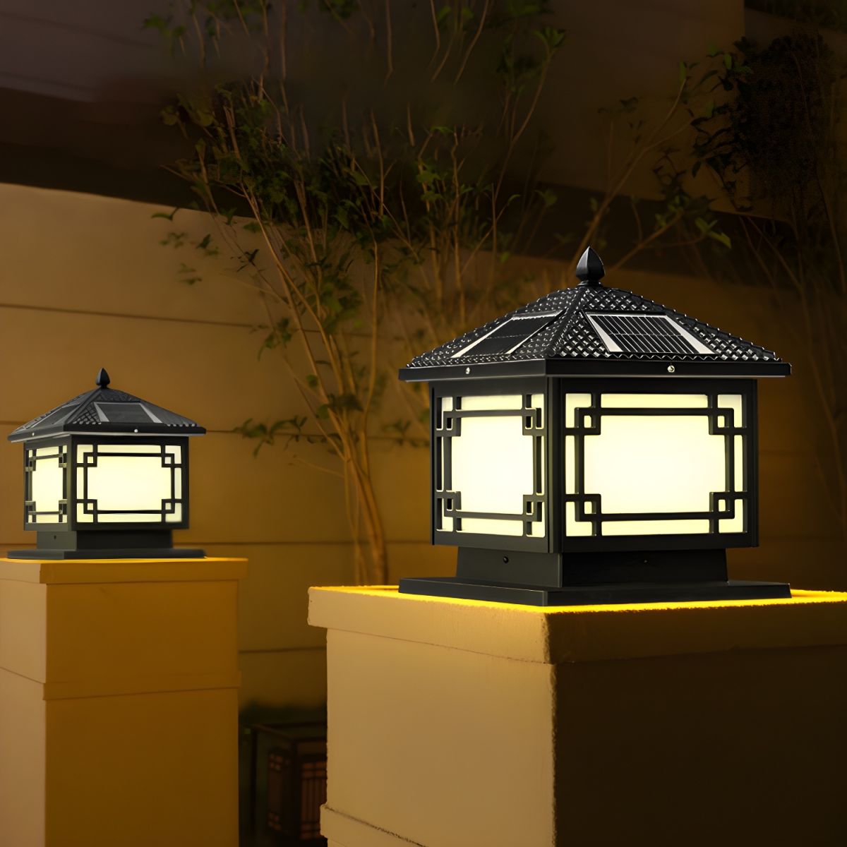 Outdoor Light Solar Metal Square Modern Style | Trevon