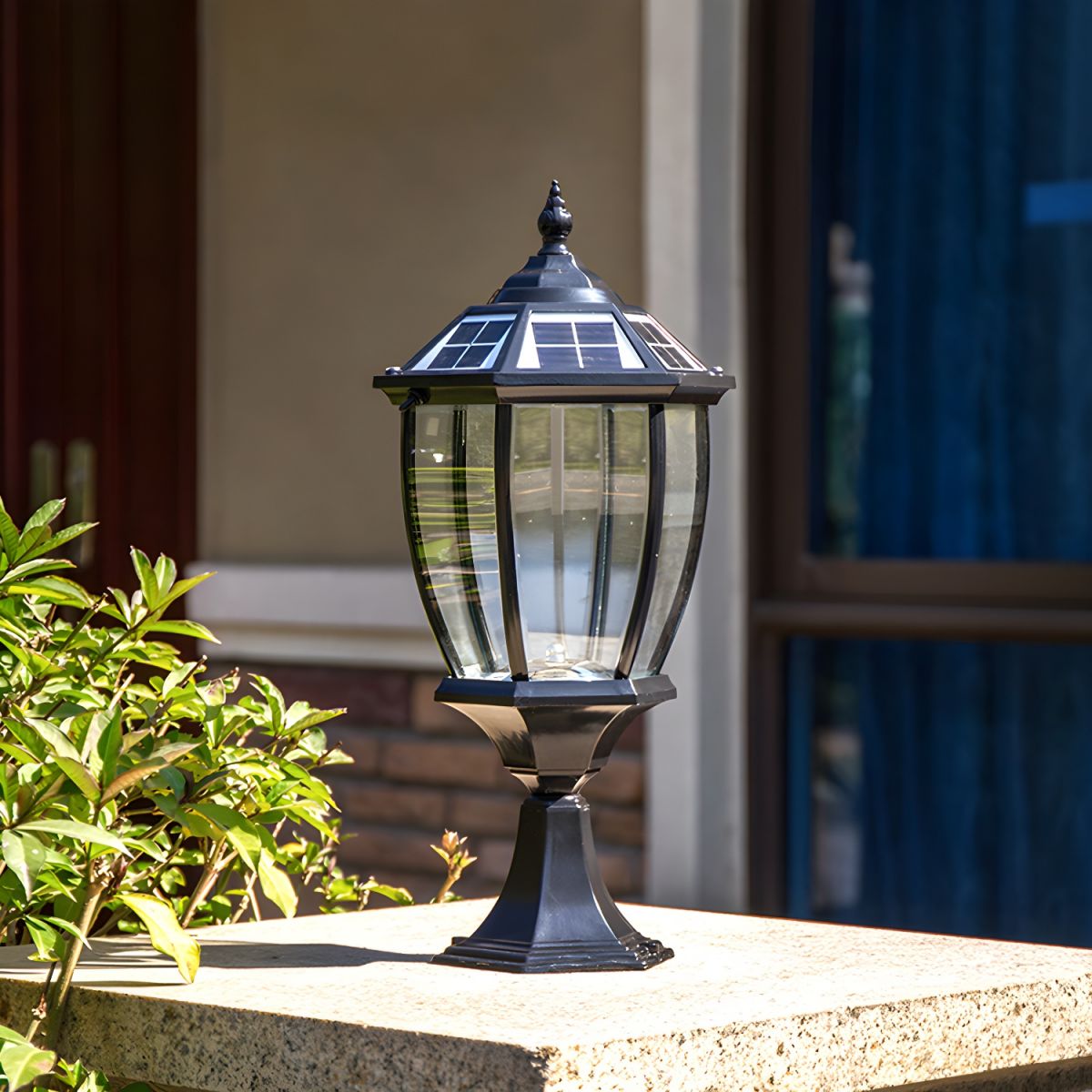 Outdoor Light Solar Pier Mount LED in Classic Style | Faynor