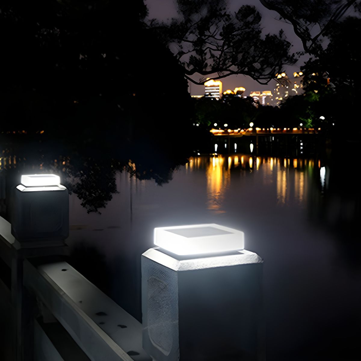 Outdoor Light Solar Plastic Pillar Modern Style | Crezia