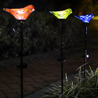 Outdoor Light Solar Stake Lamp Glass Birds | Solmira