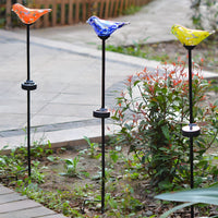 Outdoor Light Solar Stake Lamp Glass Birds | Solmira