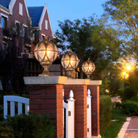Outdoor Light Spherical Glass Pillar Lamp Waterproof | Olviro