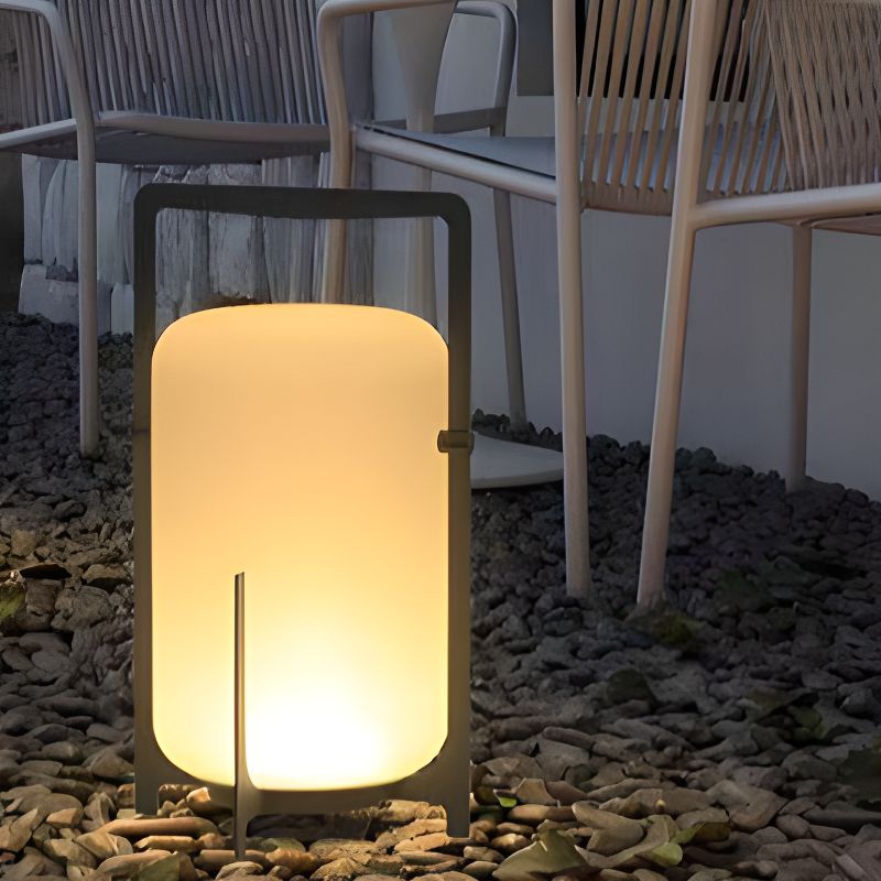 Outdoor Light Table Lamp Black Metal Round Warm LED | Tovira