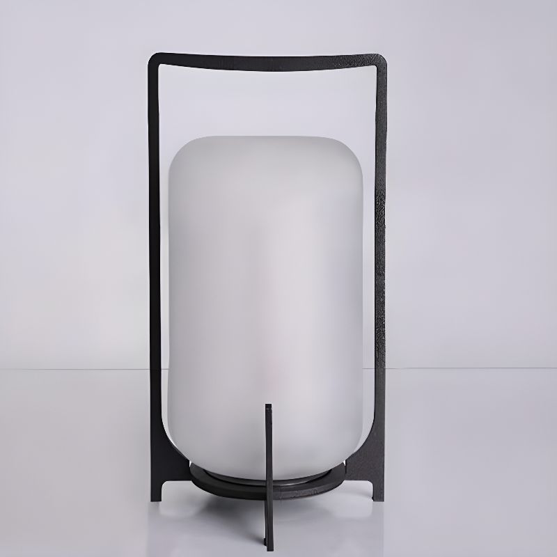 Outdoor Light Table Lamp Black Metal Round Warm LED | Tovira
