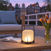 Outdoor Light Table Lamp Black Metal Round Warm LED | Tovira