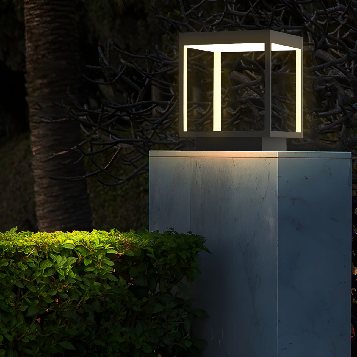 Outdoor Light Waterproof Black Metal Garden Pillar | Arvian