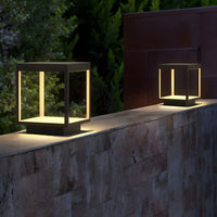 Outdoor Light Waterproof Black Metal Garden Pillar | Arvian