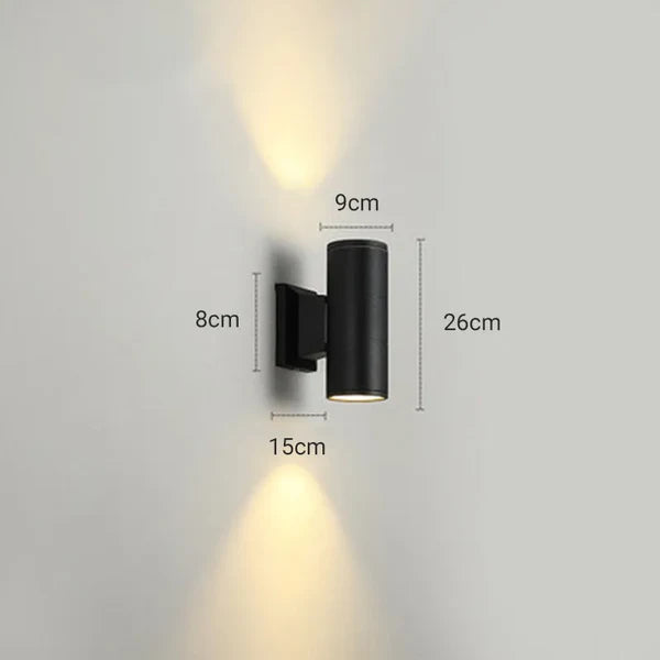 Outdoor Wall Light Metal Double Head Modern Design | Wallux