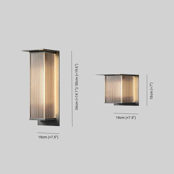 Outdoor Wall Light Rectangular Metal Modern Design | Natave