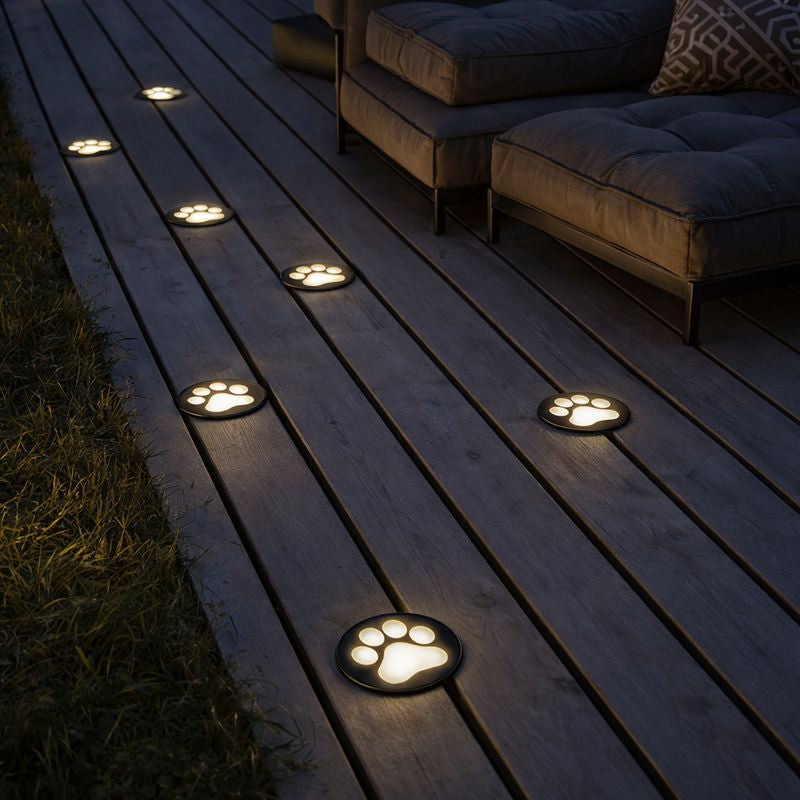 Paw Print Garden Ground Light Outdoor Metal Acrylic | Minori