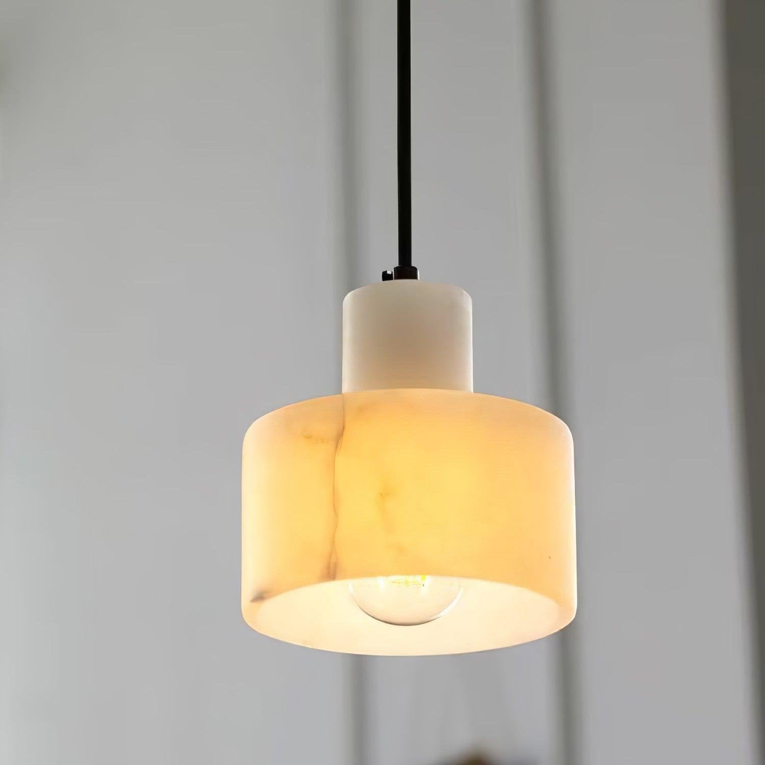 Pendant Light Alabaster Cylinder Nordic Style | Celestia