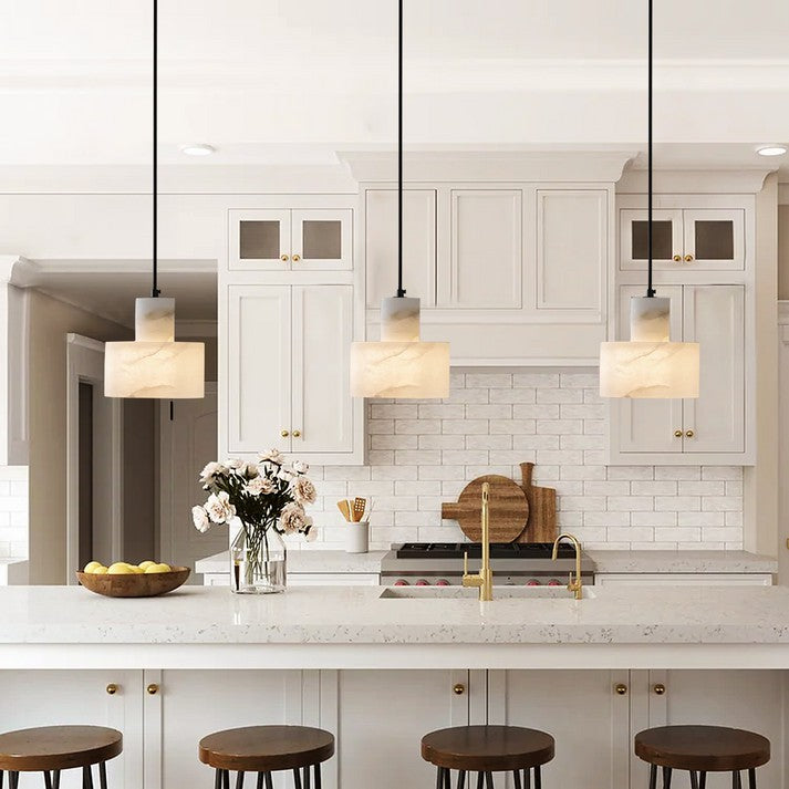 Pendant Light Alabaster Cylinder Nordic Style | Celestia