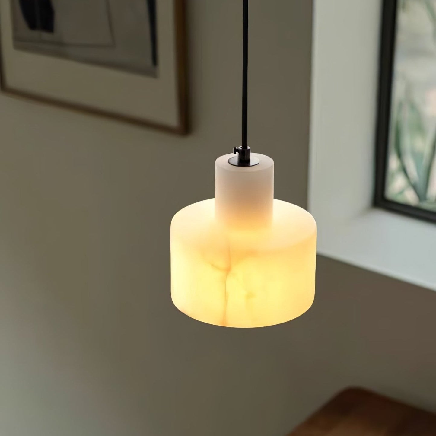 Pendant Light Alabaster Cylinder Nordic Style | Celestia