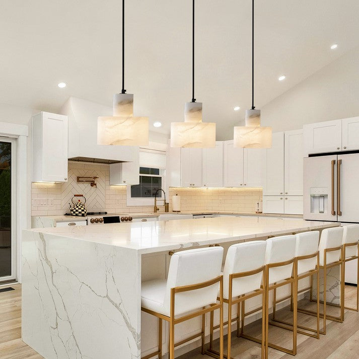 Pendant Light Alabaster Cylinder Nordic Style | Celestia