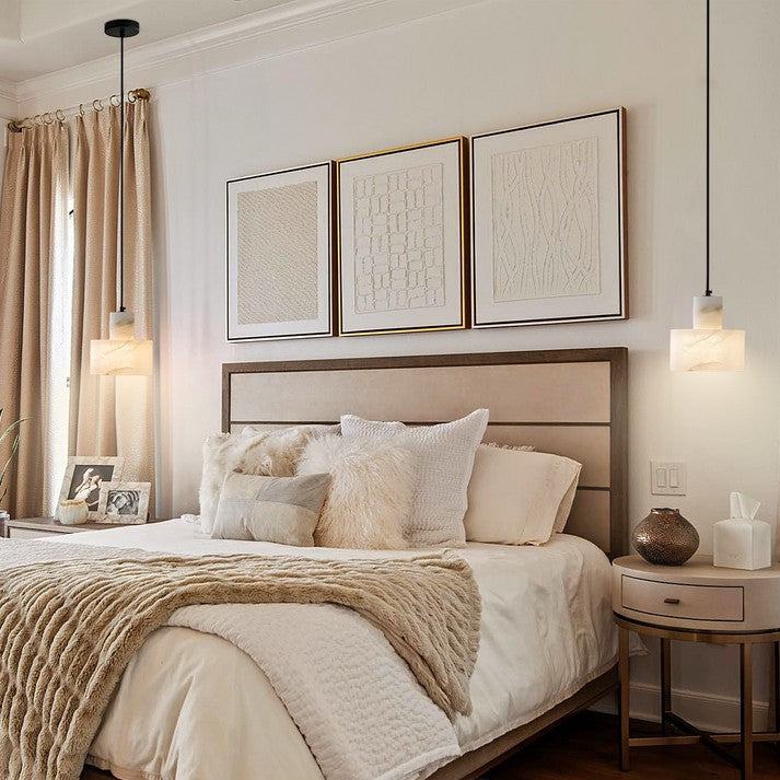 Pendant Light Alabaster Cylinder Nordic Style | Celestia