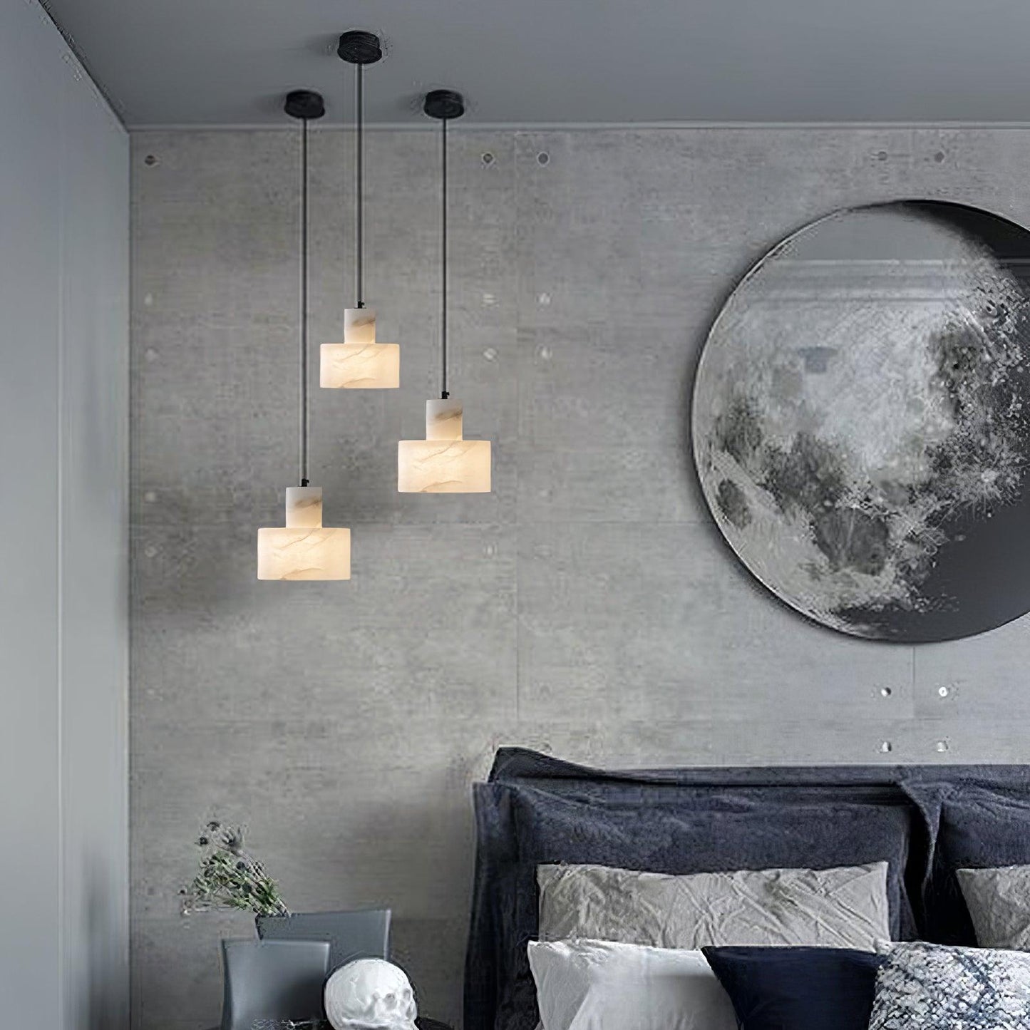 Pendant Light Alabaster Cylinder Nordic Style | Celestia