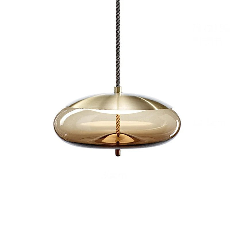Pendant Light Amber Glass Contemporary Dining Room | Ambrio