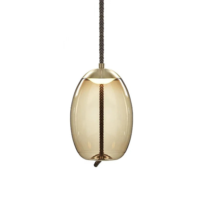 Pendant Light Amber Glass Contemporary Dining Room | Ambrio