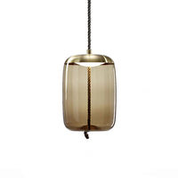 Pendant Light Amber Glass Contemporary Dining Room | Ambrio