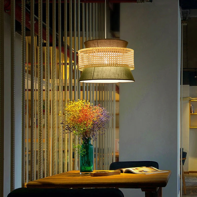 Pendant Light Bamboo Shade Oriental Hanging Design | Rattivo