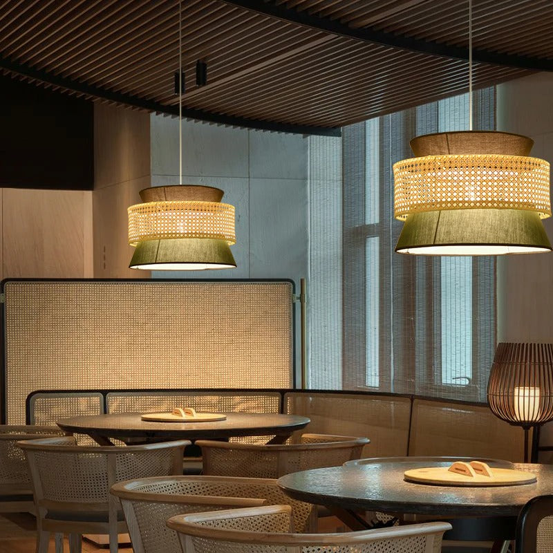 Pendant Light Bamboo Shade Oriental Hanging Design | Rattivo