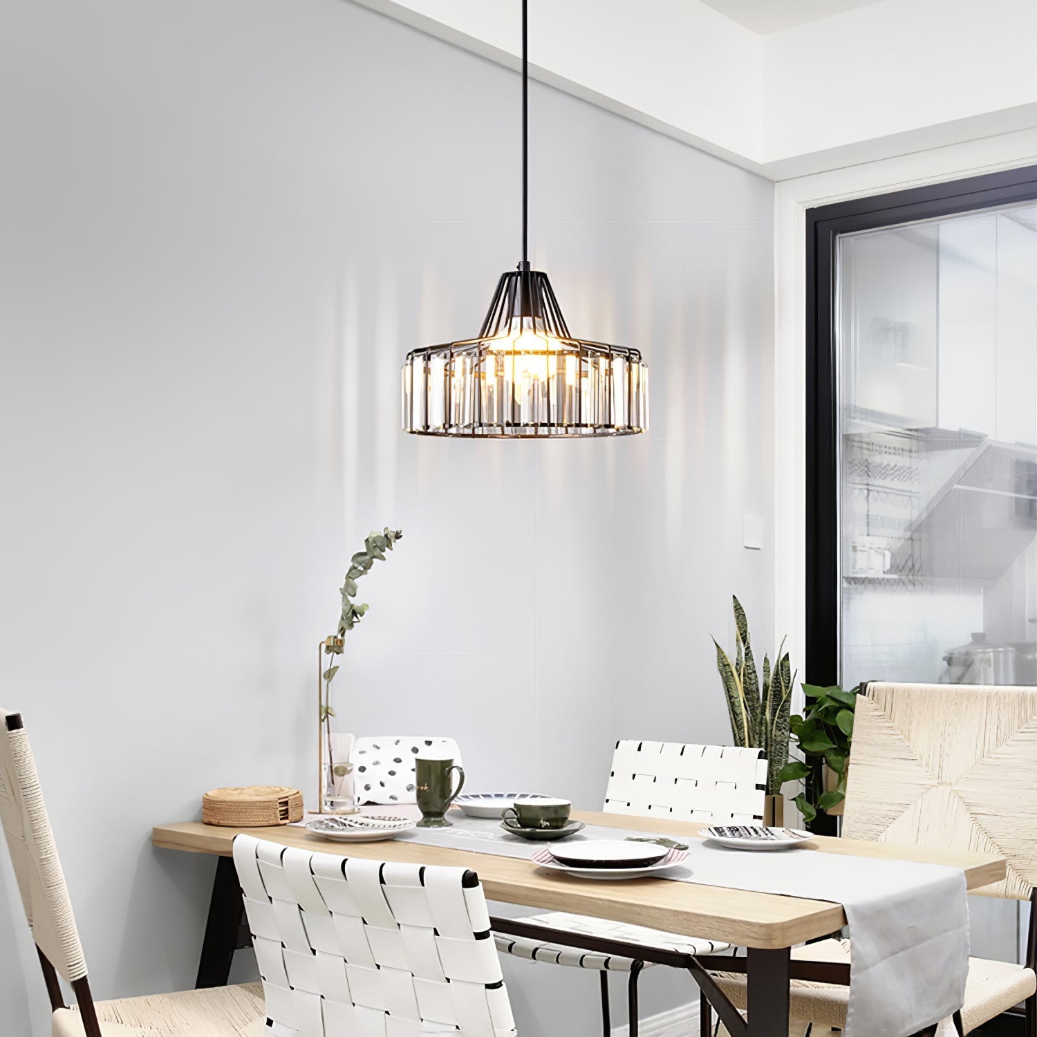 Pendant Light Black Crystal in Nordic Style | Nerava