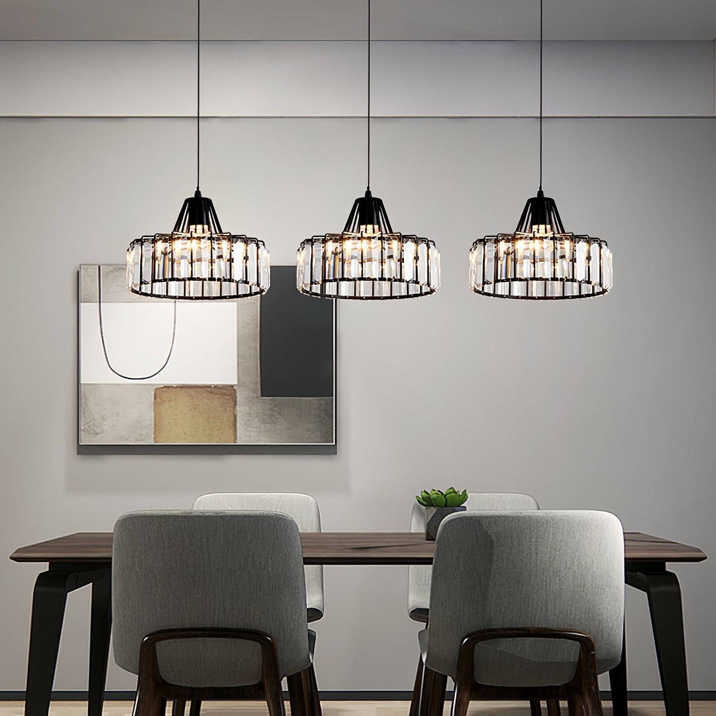 Pendant Light Black Crystal in Nordic Style | Nerava
