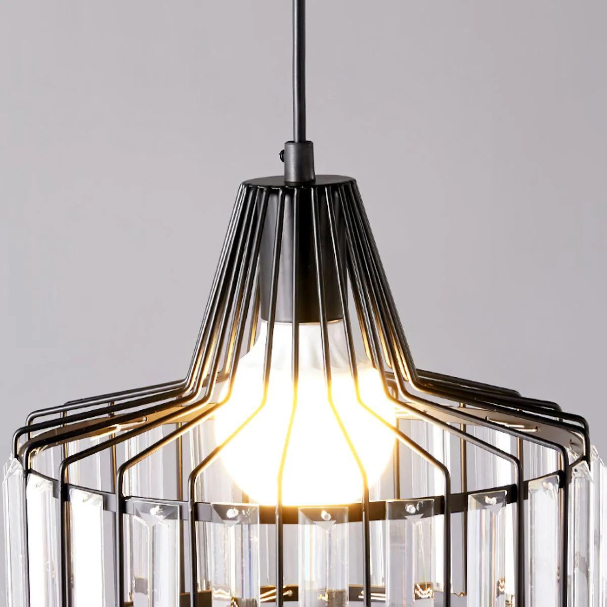 Pendant Light Black Crystal in Nordic Style | Nerava