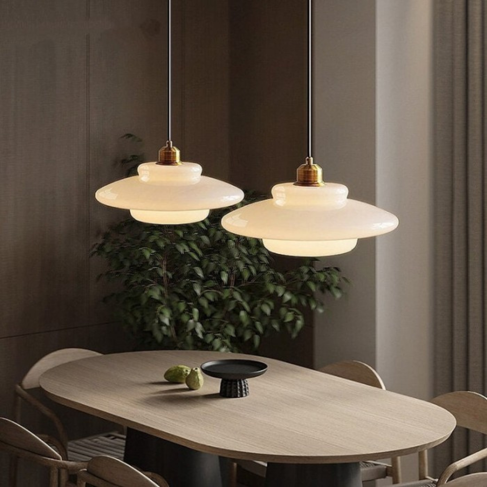 Pendant Light Brass Glass in Art Deco Style | Curivo