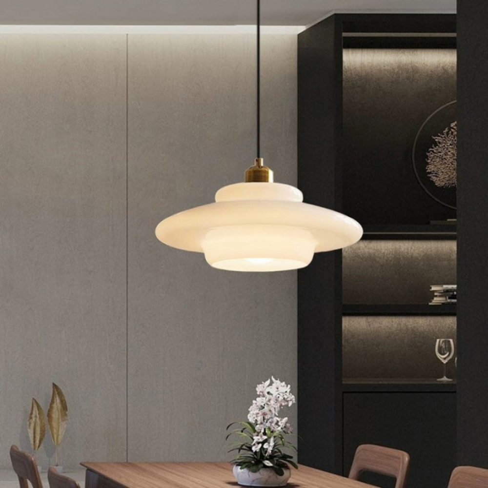 Pendant Light Brass Glass in Art Deco Style | Curivo