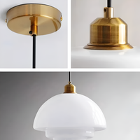 Pendant Light Brass Glass in Art Deco Style | Curivo