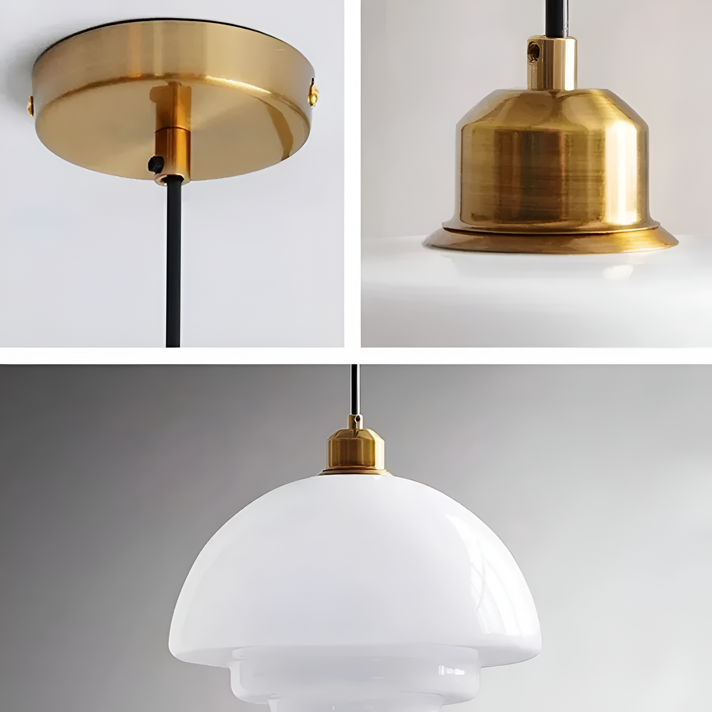 Pendant Light Brass Glass in Art Deco Style | Curivo