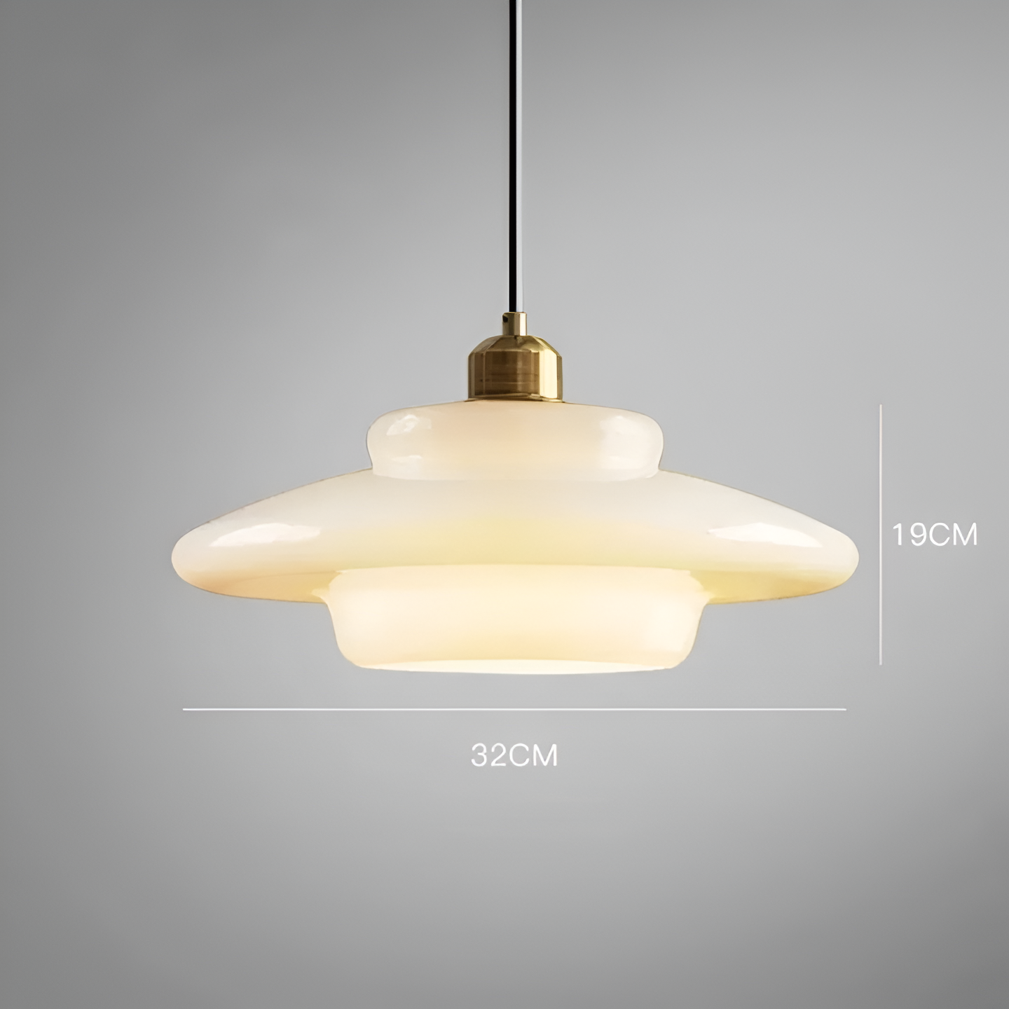 Pendant Light Brass Glass in Art Deco Style | Curivo