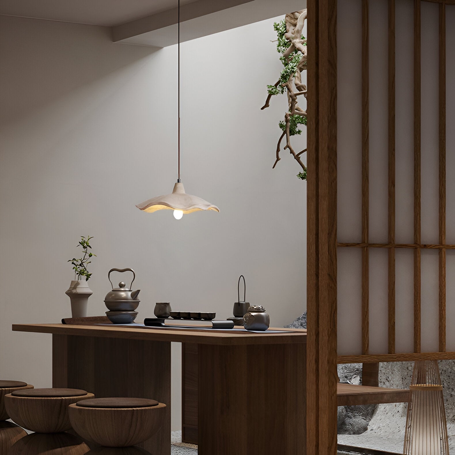 Pendant Light Cement Flower Nordic Minimalist Style | Arthen